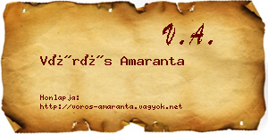 Vörös Amaranta névjegykártya